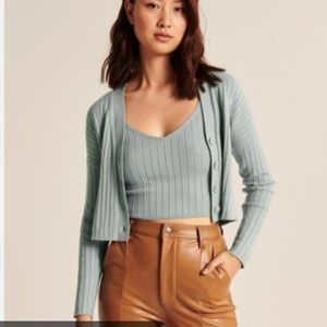 Abercrombie & Fitch 2 piece set, LuxeLoft Ribbed Tank and Cardigan, Medium NWT